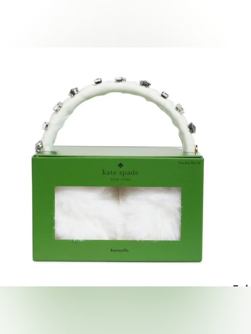 Kate spade new york White Faux Fur Rhinestone Embellished Ear Muffs